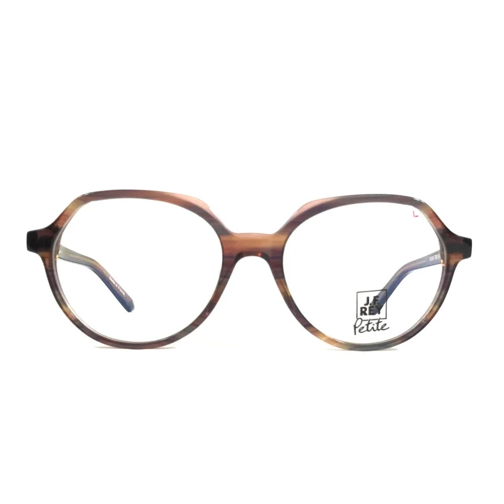 J.F. Rey Petite Eyeglasses Frames PA104 7080 Purple Horn Striped Brown 50-16-140